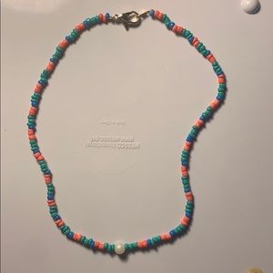 pearl seed bead chocker necklace